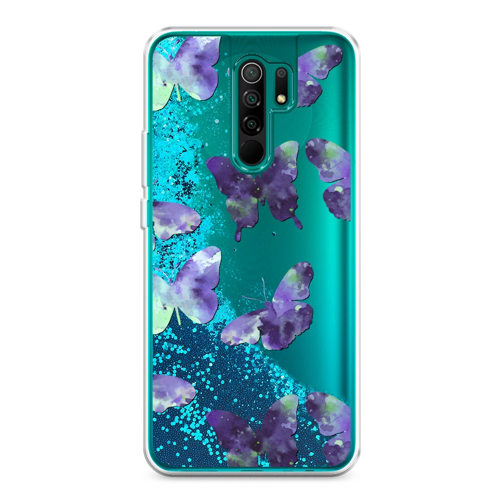 

Жидкий чехол с блестками "Бабочки отпечатки" на Xiaomi Redmi 9, 38393-1