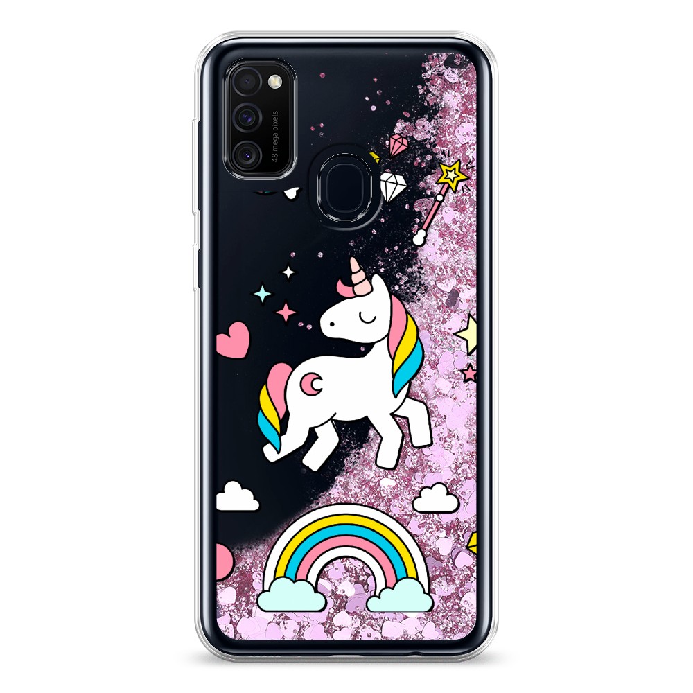 

Жидкий чехол с блестками "Принцесса единорог" на Samsung Galaxy M30s, 29894-1