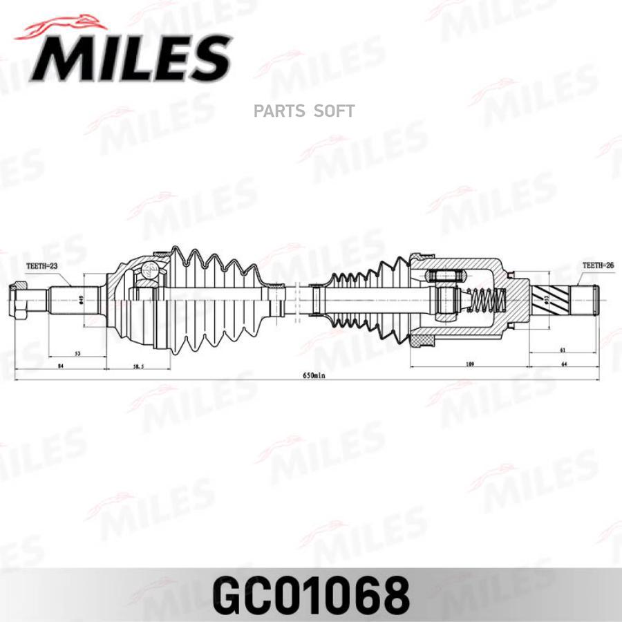 

MILES GC01068 Привод в сборе LADA X-RAY 15-/SANDERO II 14- лев.(КПП Renault JR5)