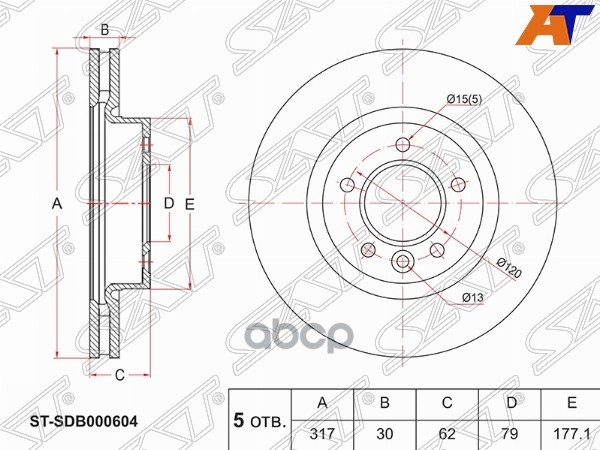 

SAT Диск тормозной перед LAND ROVER DISCOVERY 04-/RANGE ROVER SPORT 05-