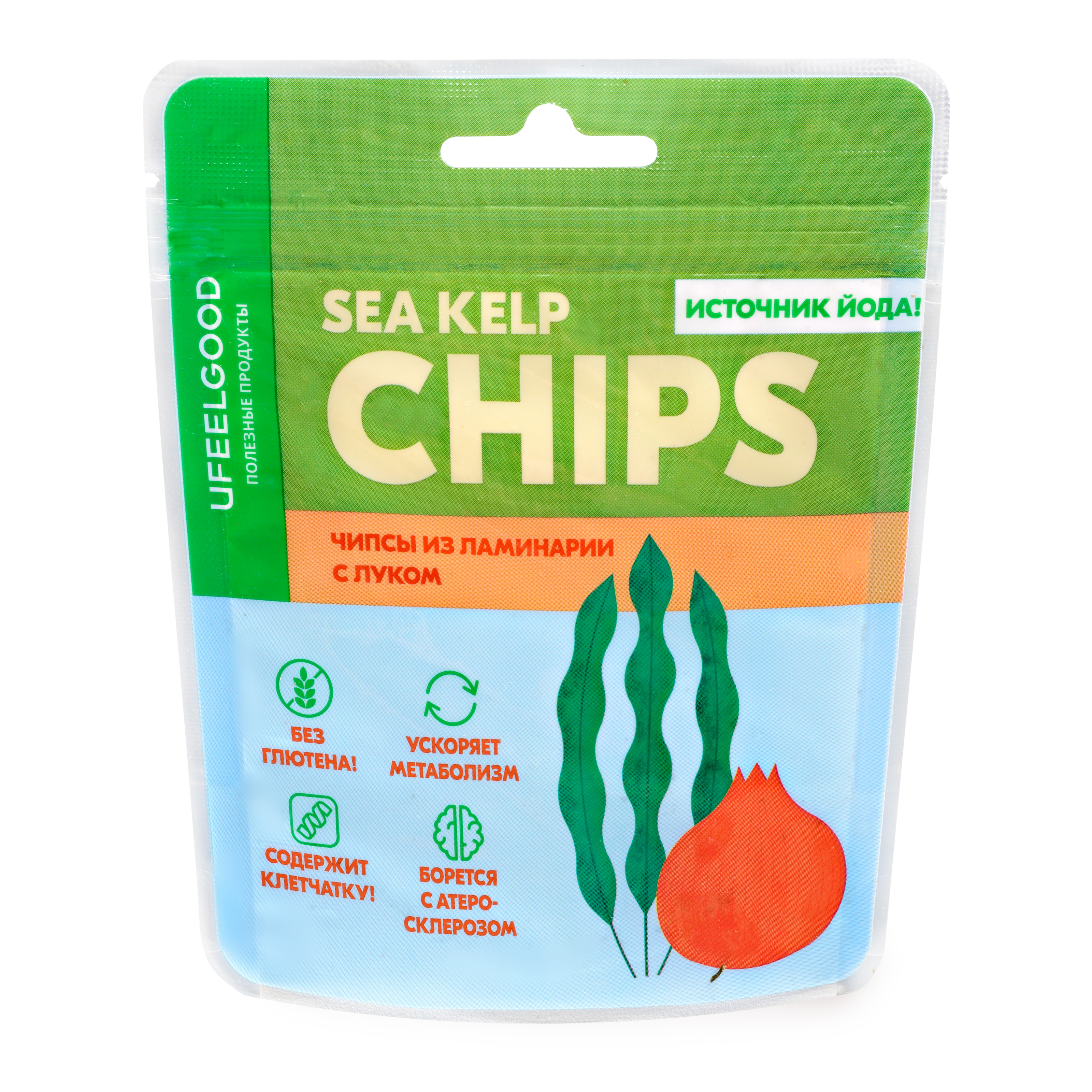 Чипсы из ламинарии с луком UfeelGood, 50 г