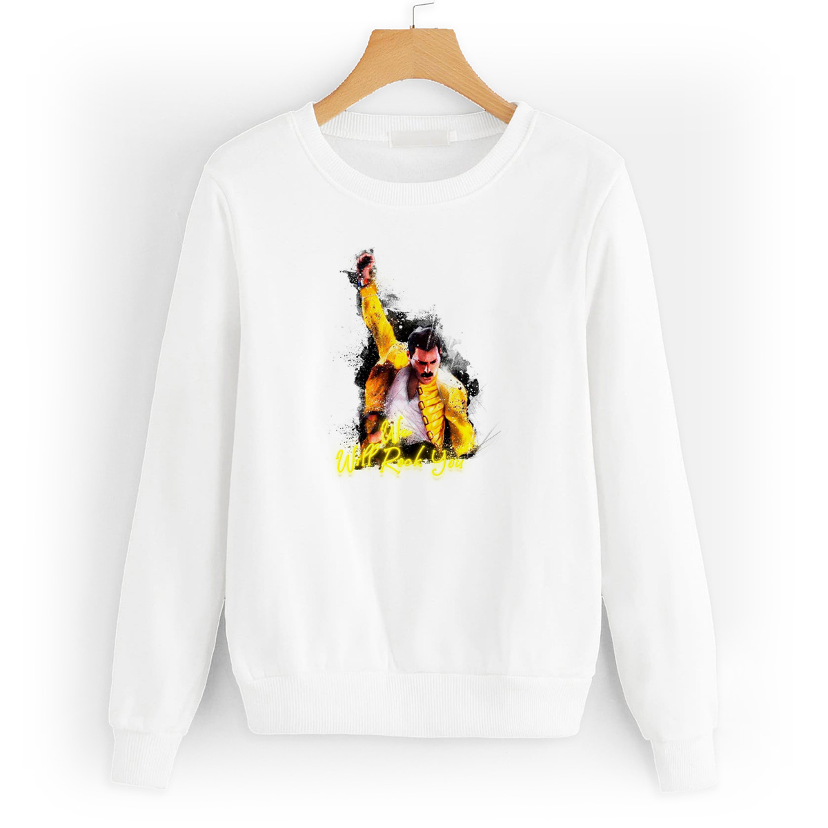 

Свитшот белый CoolPodarok Легенда We Will Rock You, W0501699