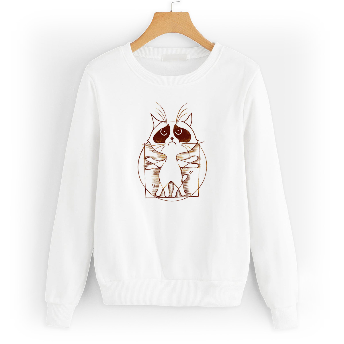 

Свитшот белый CoolPodarok Кот распятие, 6W015727