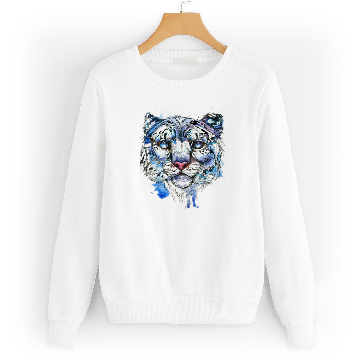 

Свитшот белый CoolPodarok Тигр рисунок карандашем арт, 6W015693