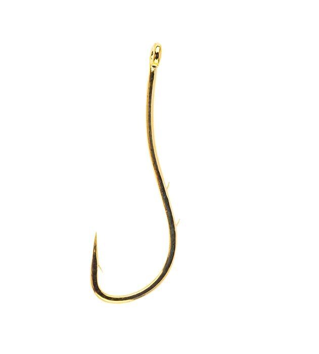 Одинарные крючки Maruto Chod Hook  №10 G, с колечком, с бородкой, цевье с зазубринами