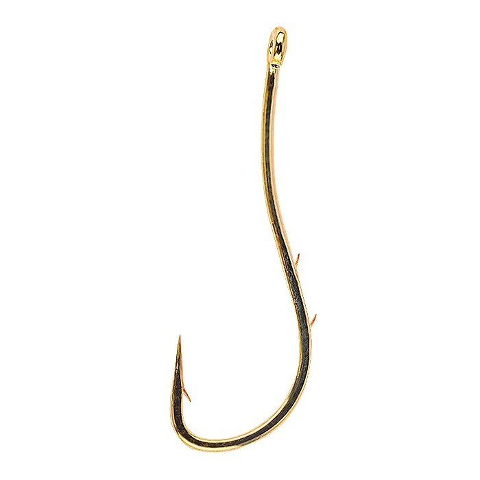 Одинарные крючки Maruto Chod Hook  №8 G, с колечком, с бородкой, цевье с зазубринами