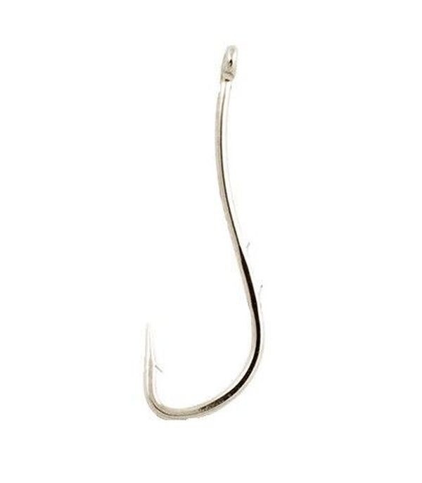 Одинарные крючки Maruto Chod Hook  №6 NI, с колечком, с бородкой, цевье с зазубринами