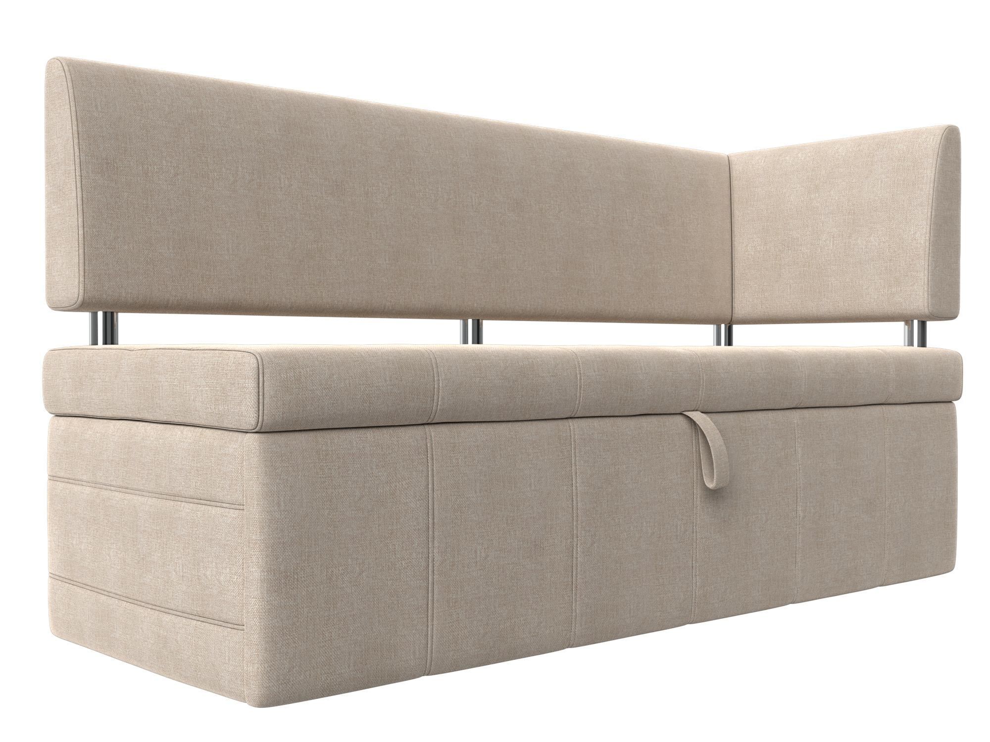 

Диван кухонный Лига Диванов Стоун с углом правый 65х182х87, рогожка, бежевый, Кухонный прямой диван Стоун с углом правый