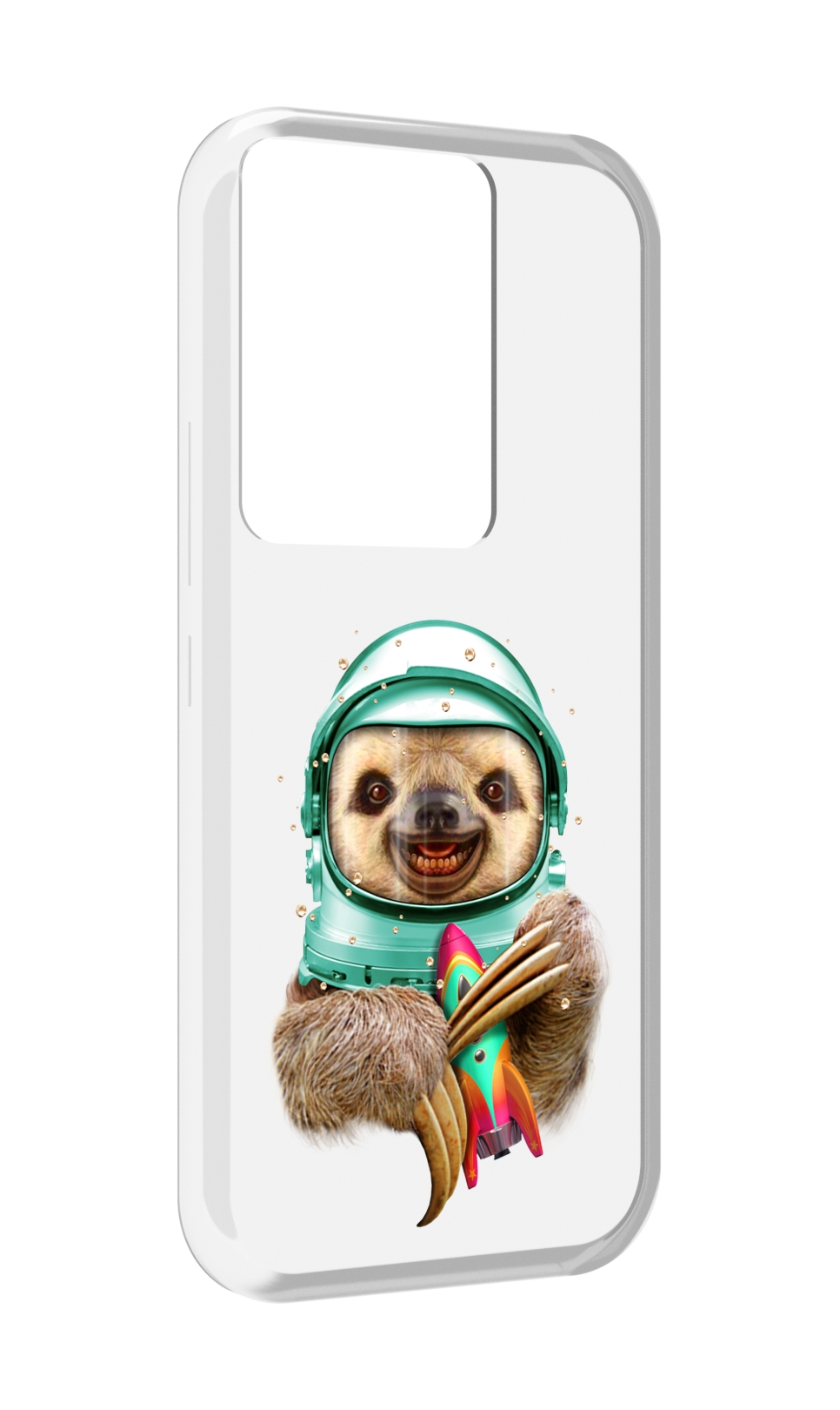 

Чехол MyPads Ленивец астронавт для Itel Vision 3 Plus / Itel P38 Pro, Прозрачный, Tocco