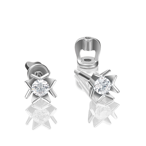 

Серьги пусеты из золота PLATINA jewelry 02-4162, бриллиант, 02-4162
