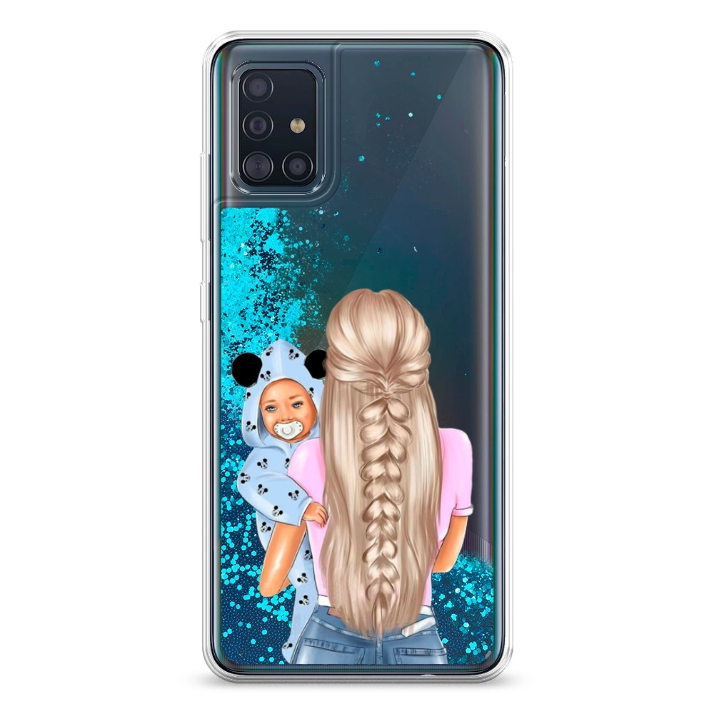 

Жидкий чехол с блестками "Молодая мама" на Samsung Galaxy A51