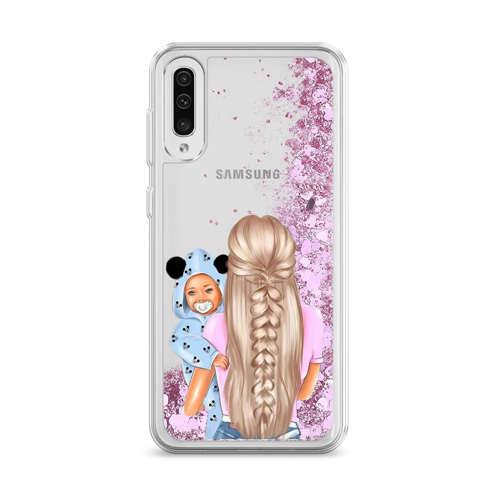 

Жидкий чехол с блестками "Молодая мама" на Samsung Galaxy A50