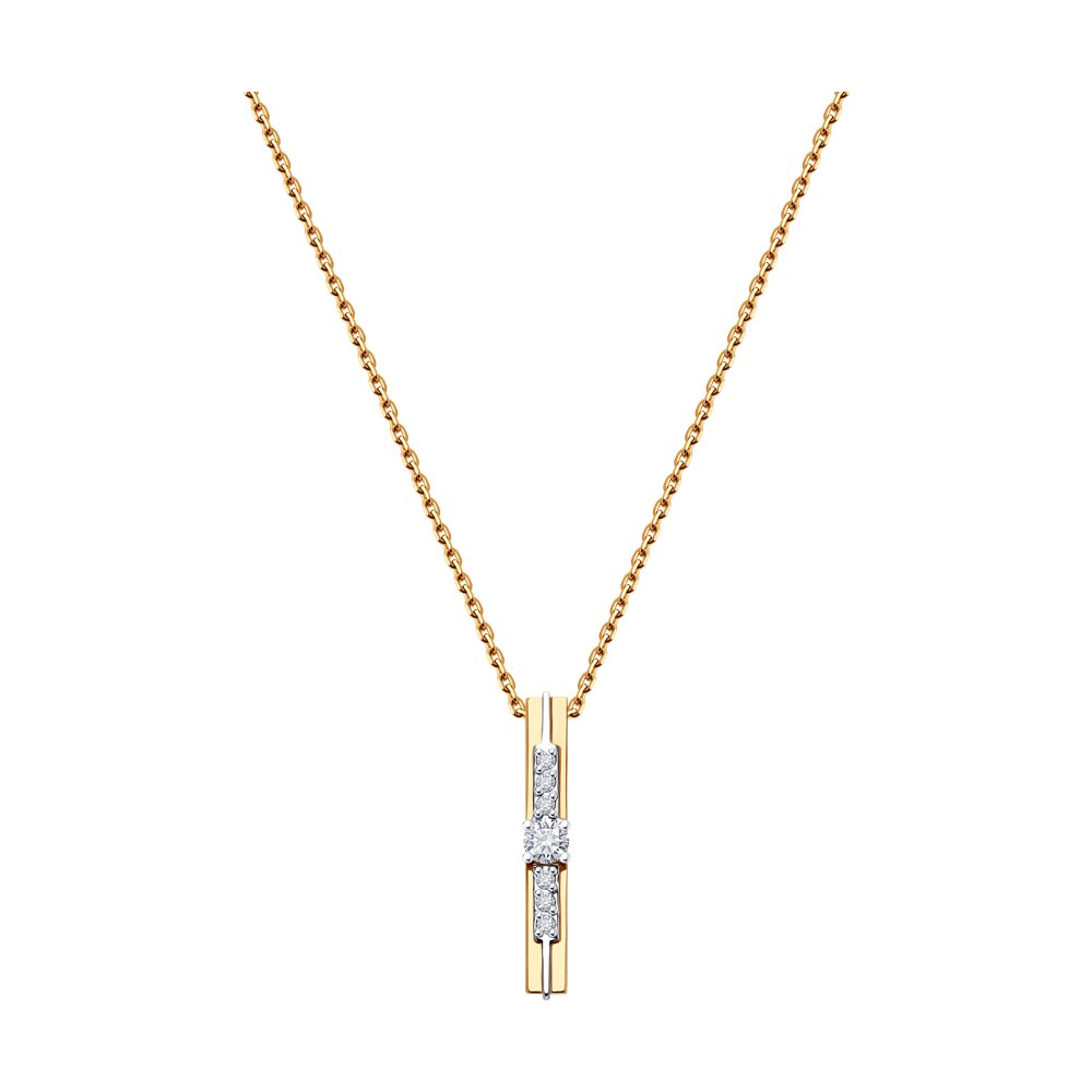

Колье из красного золота 38 см Diamant 51-170-01994-1, фианит, 51-170-01994-1