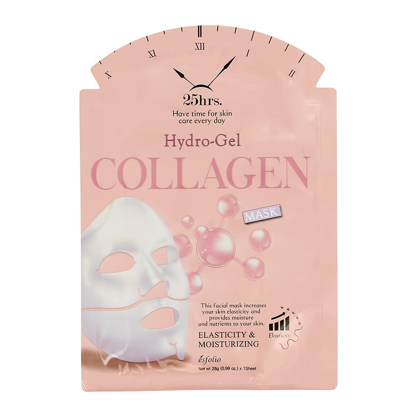 Маска Для Лица Esfolio Collagen Гидрогелевая С Коллагеном Повышающая Эластичность Кожи pl маска для лица многоразовая неопреновая д детей зеленая котенок 1 шт