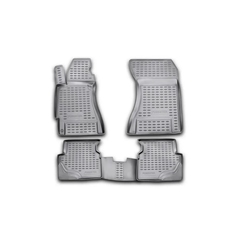 

Комплект резиновых автомобильных ковриков в салон subaru forester 2002-2008, 4 шт. полиур