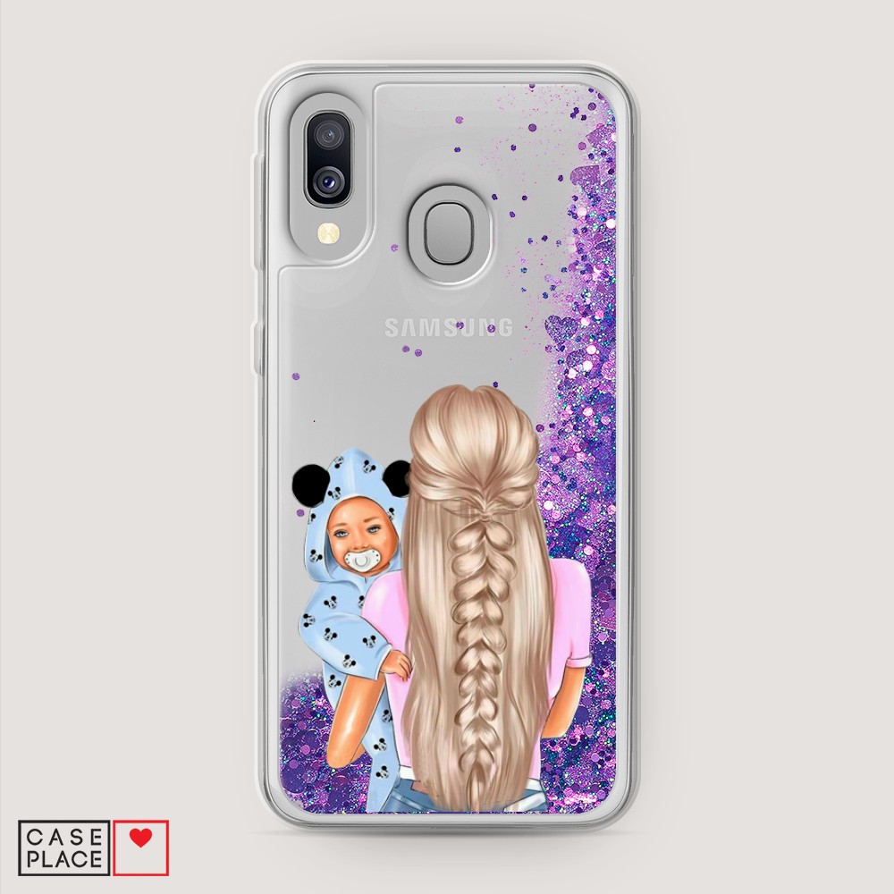 

Жидкий чехол с блестками "Молодая мама" на Samsung Galaxy A40