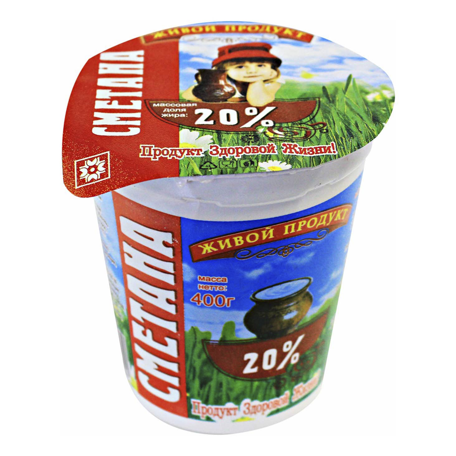 

Сметана Живой продукт 20% 400 г