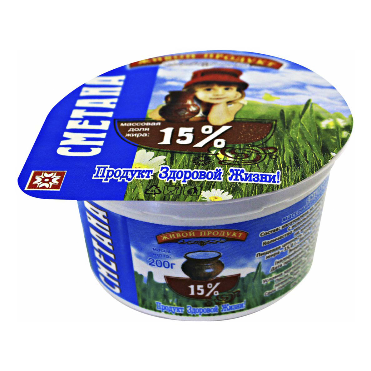 

Сметана Живой продукт 15% 200 г