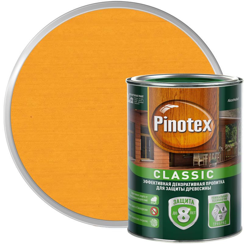 Пропитка декоративная для защиты древесины Pinotex Classic AWB орегон 1 л.