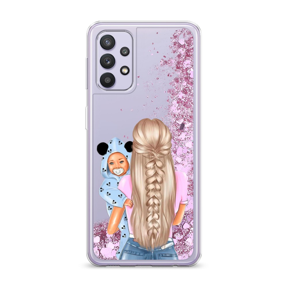 

Жидкий чехол с блестками "Молодая мама" на Samsung Galaxy A32