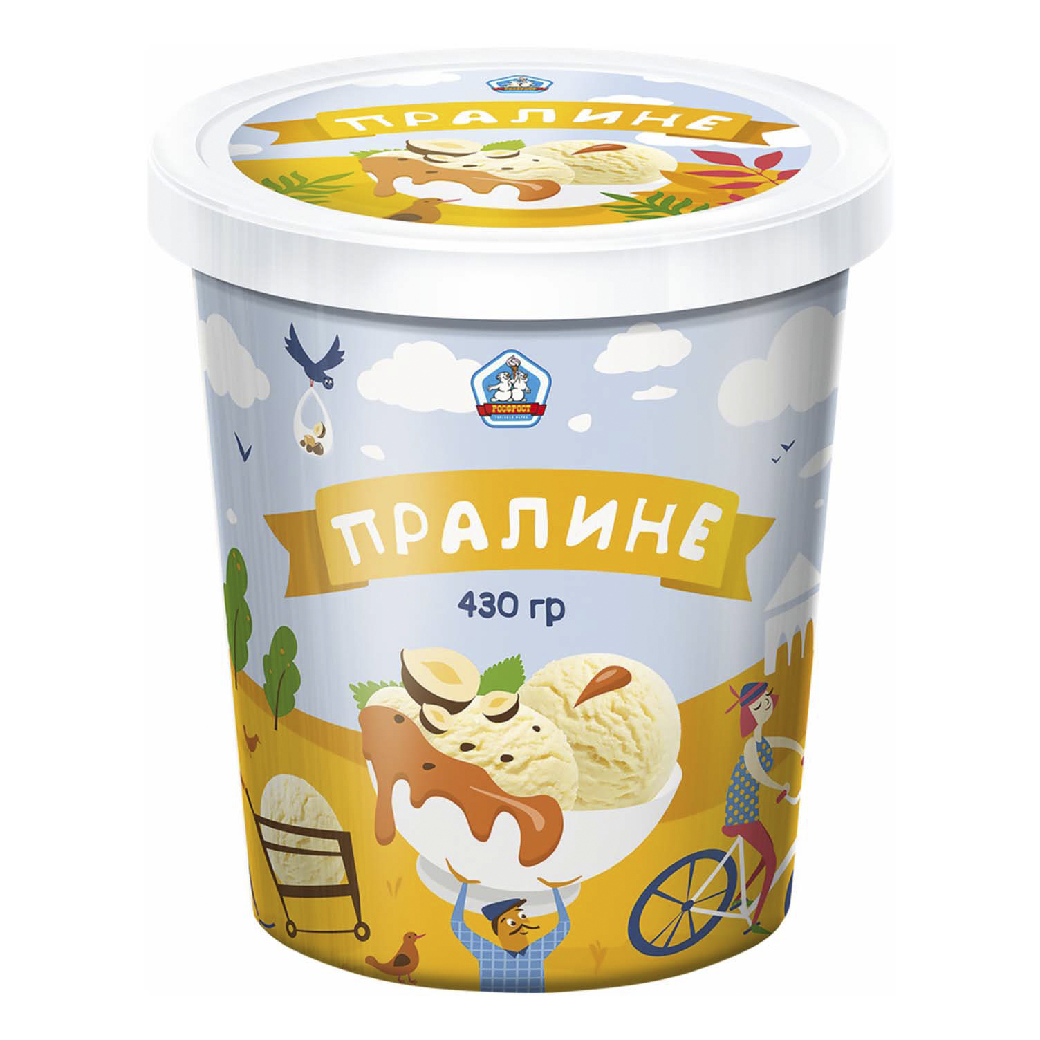 

Мороженое пломбир Фрост Пралине с карамелью и арахисом в сахаре 430 г
