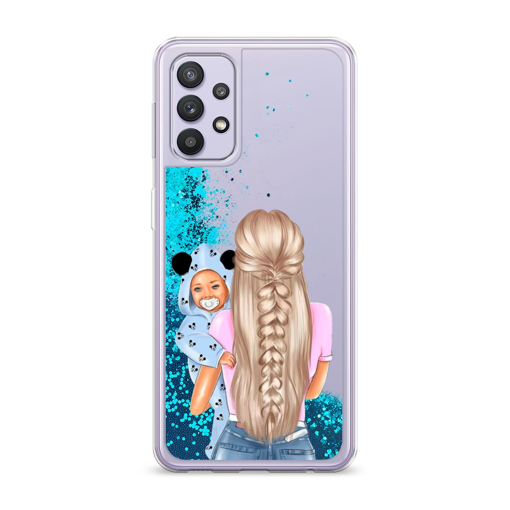 

Жидкий чехол с блестками "Молодая мама" на Samsung Galaxy A32, 2102093-1