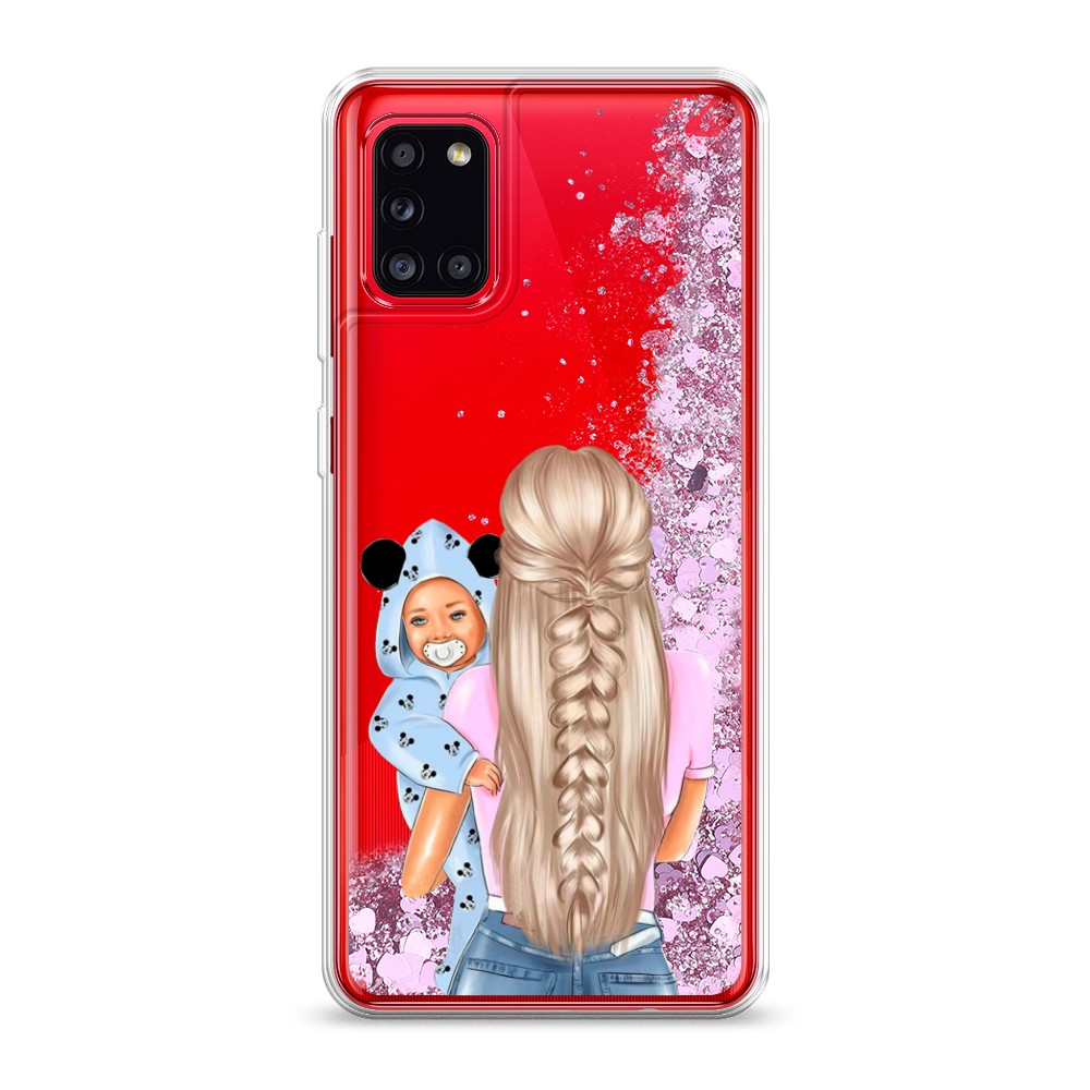 

Жидкий чехол с блестками "Молодая мама" на Samsung Galaxy A31