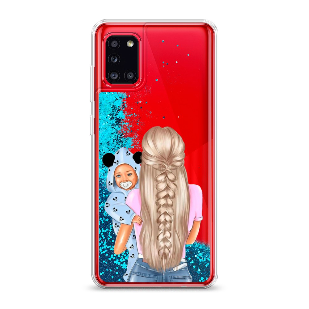 

Жидкий чехол с блестками "Молодая мама" на Samsung Galaxy A31, 2100393-1