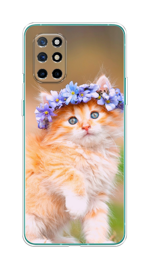 

Чехол Awog на OnePlus 8T / ВанПлас 8T "Рыжий кот в венке", Коричневый;синий, 151150-1
