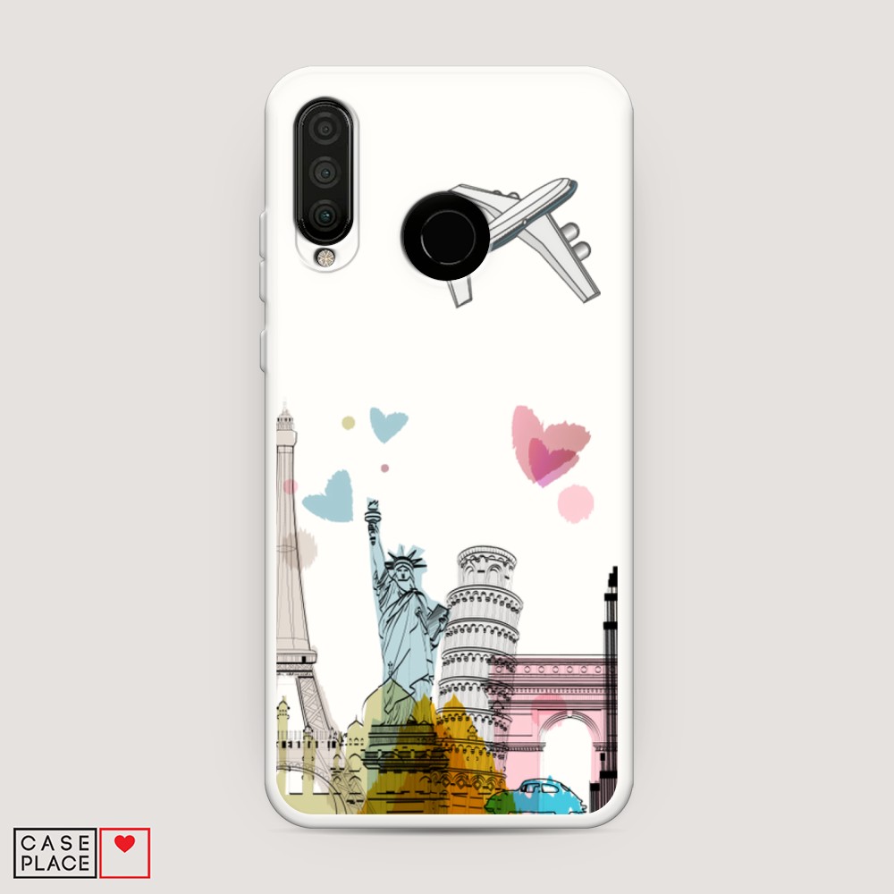 

Матовый силиконовый чехол "Листья папоротника рамка" на Huawei P30