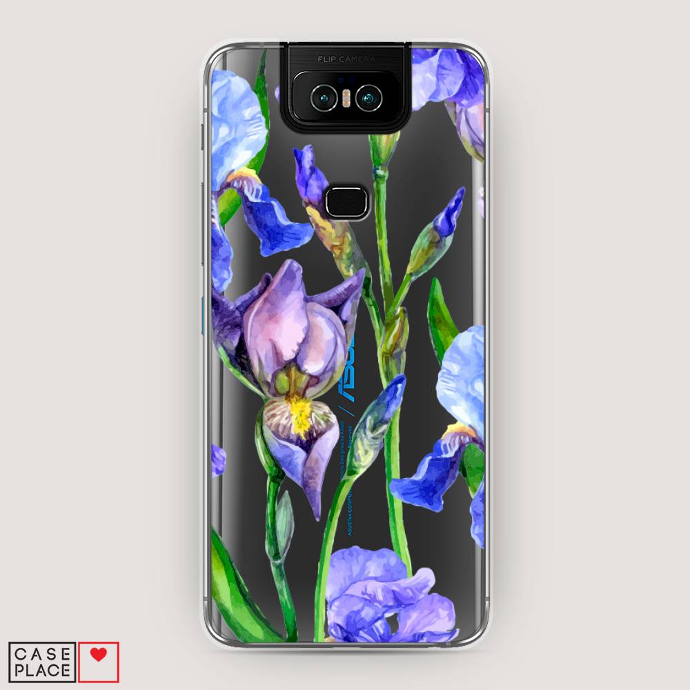 фото Чехол awog "синие ирисы" для asus zenfone 6 zs630kl