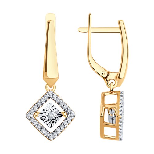 

Серьги из комбинированного золота Diamant 51-221-02620-1, бриллиант, 51-221-02620-1