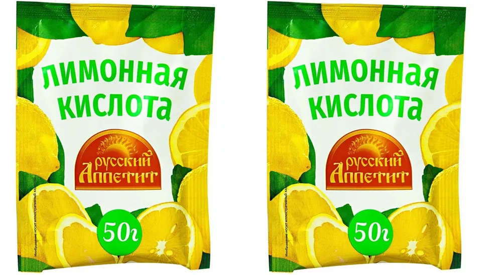 

Лимонная кислота Русский Аппетит, 50 г х 2 шт, специи