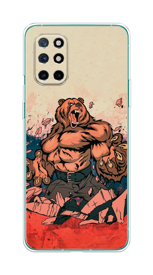 

Чехол Awog на OnePlus 8T / ВанПлас 8T "Медведь с флагом РФ", Коричневый;синий;красный, 151150-2