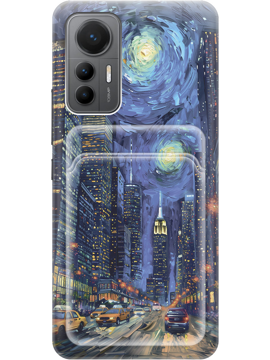 

Силиконовый чехол на Xiaomi 12 Lite с принтом с карманом для карты прозрачный 782114, Прозрачный;синий;черный, 740133310