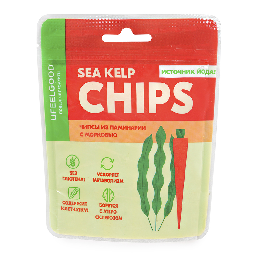

Чипсы из ламинарии с морковью UfeelGood, 50 г, 4846.10896
