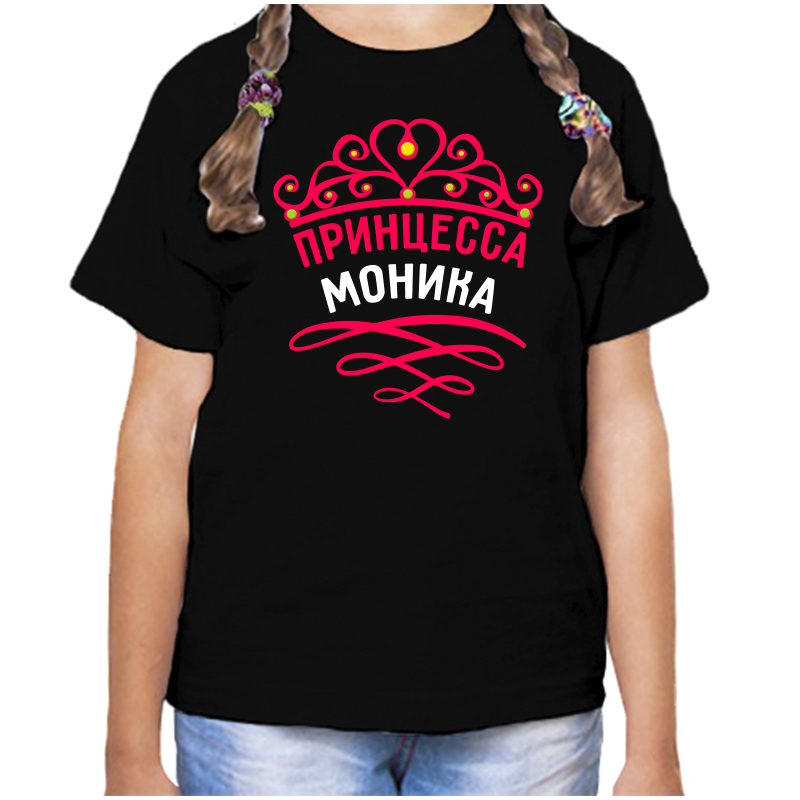 

Футболка девочке черная 30 р-р принцесса моника, Черный, fdd_princessa_Monika