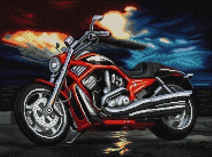 

Схемы для вышивания бисером Харли-Дэвидсон 1442, 29x39 см от