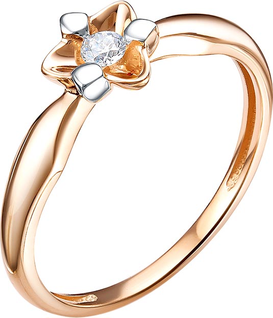 Кольцо из красного золота с бриллиантом р. 16 Vesna jewelry 11640-151-00-00