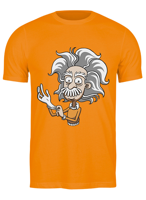 

Футболка мужская Printio Альберт эйнштейн оранжевая S, Оранжевый, Альберт эйнштейн