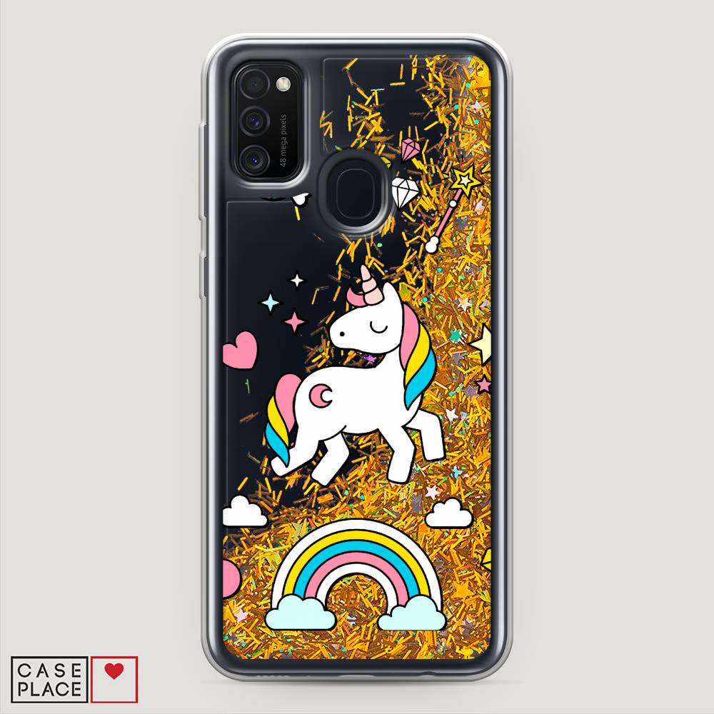 

Жидкий чехол с блестками "Принцесса единорог" на Samsung Galaxy M30s, 29890-1