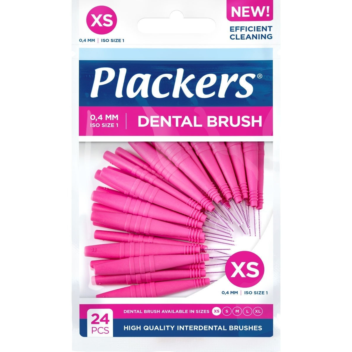 Межзубные ёршики Plackers 0.40 мм XS розовые (24 шт) межзубные ёршики plackers 0 80 мм xl зелёные 24 шт