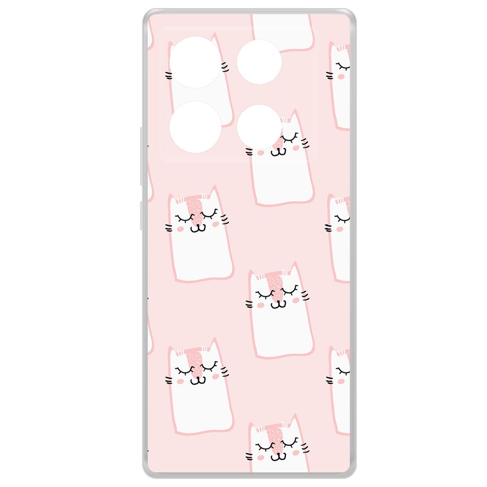 

Чехол-накладка Krutoff Clear Case Котики паттерн для INFINIX Note 40 Pro, Прозрачный