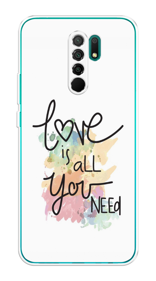 

Чехол на Xiaomi Redmi 9 "Love is all you need", Белый;черный;зеленый, 38350-1