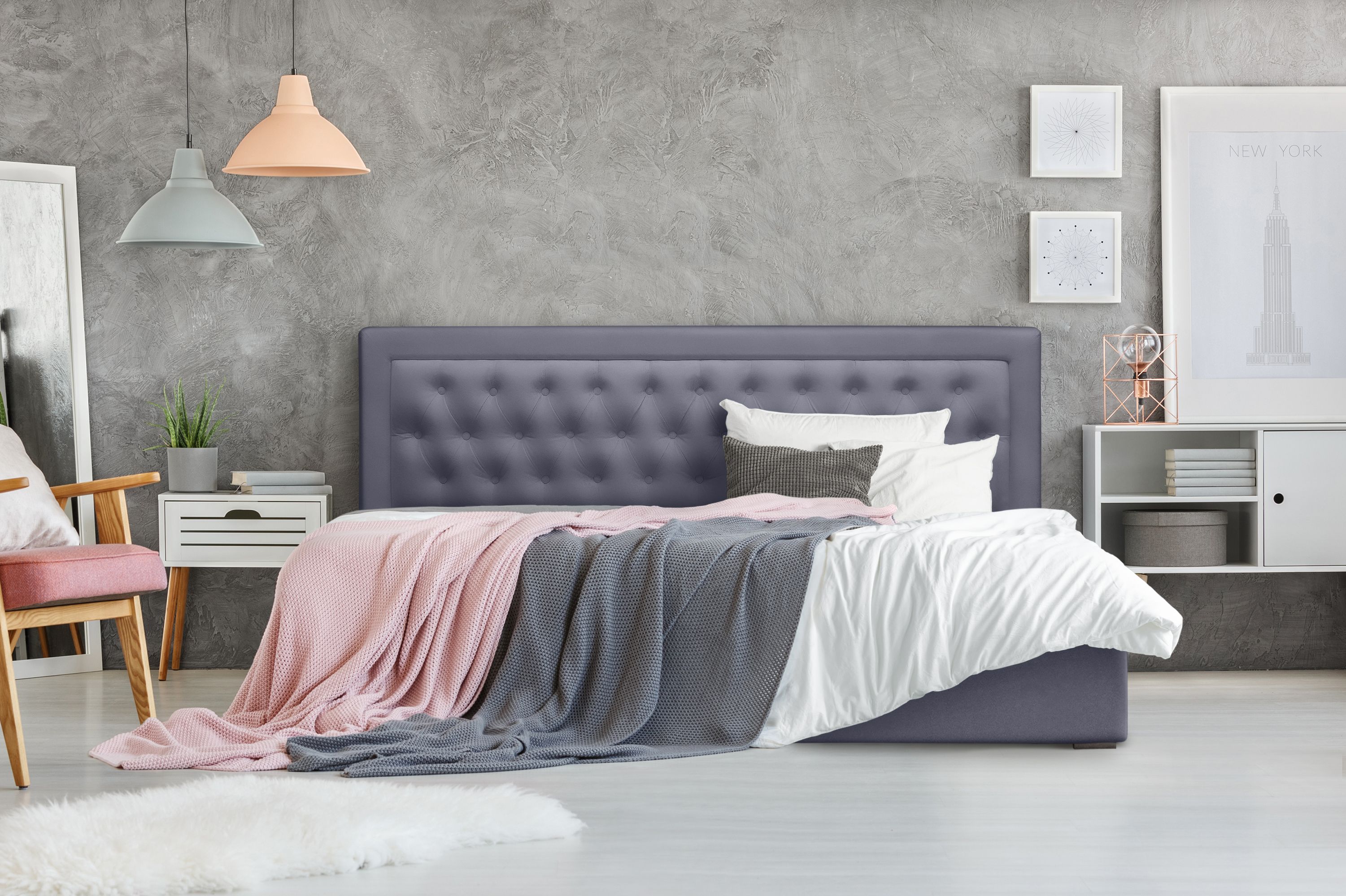 

Кровать Берёзка Грация 2 1,8 м Velutto 48, Синий, Грация 2