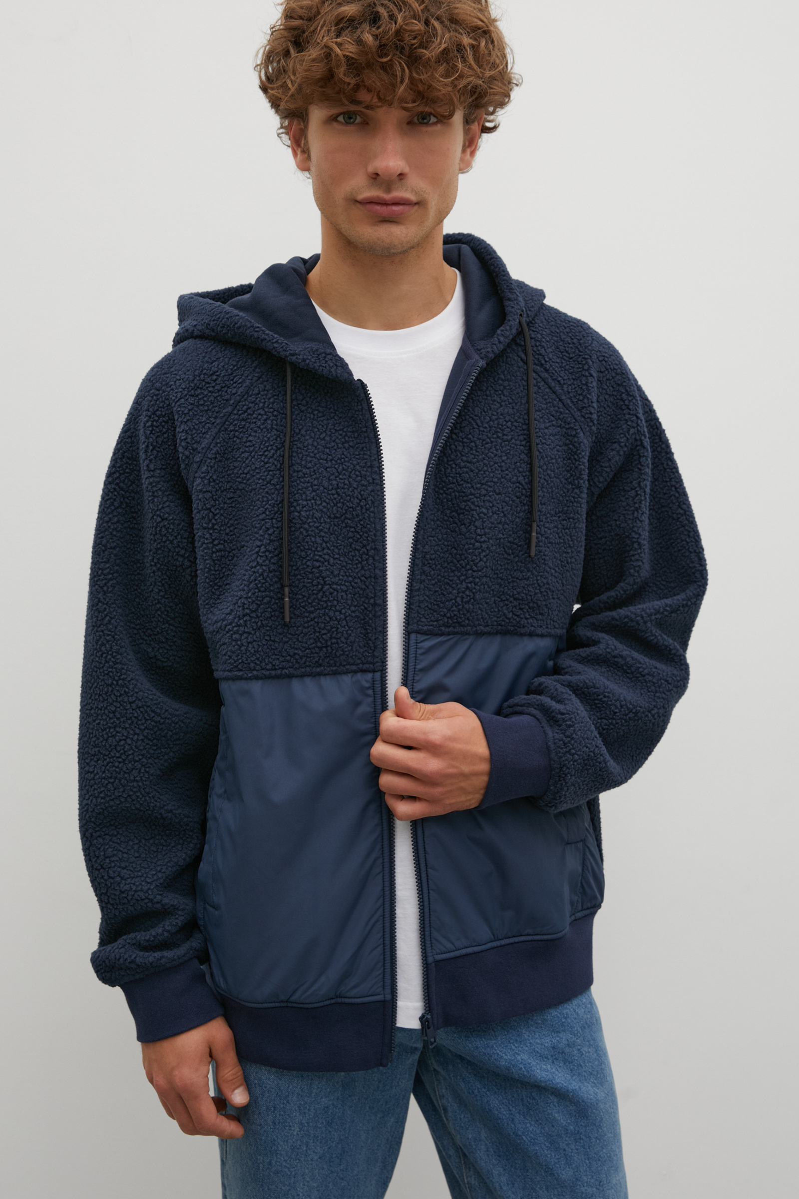 

Толстовка мужская Finn Flare FAC22018 синяя 2XL, FAC22018