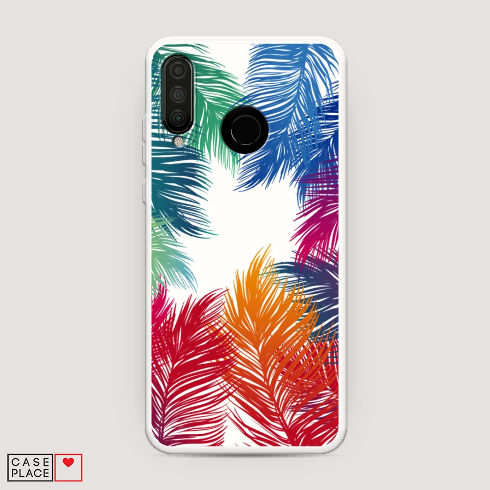 

Матовый силиконовый чехол "Листья папоротника рамка" на Huawei P30