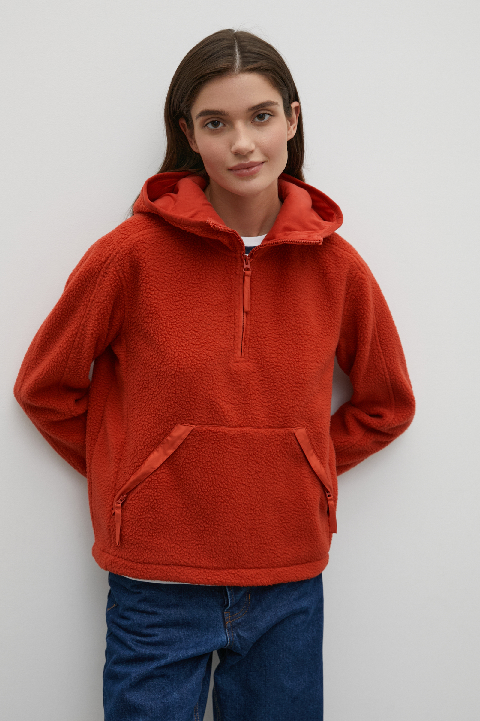 

Толстовка женская Finn Flare FAC12019 красная 2XL, FAC12019