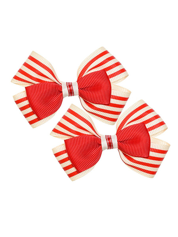 

Бант на резинке Babys Joy 2 шт с красными полосками MN207-2-56-2