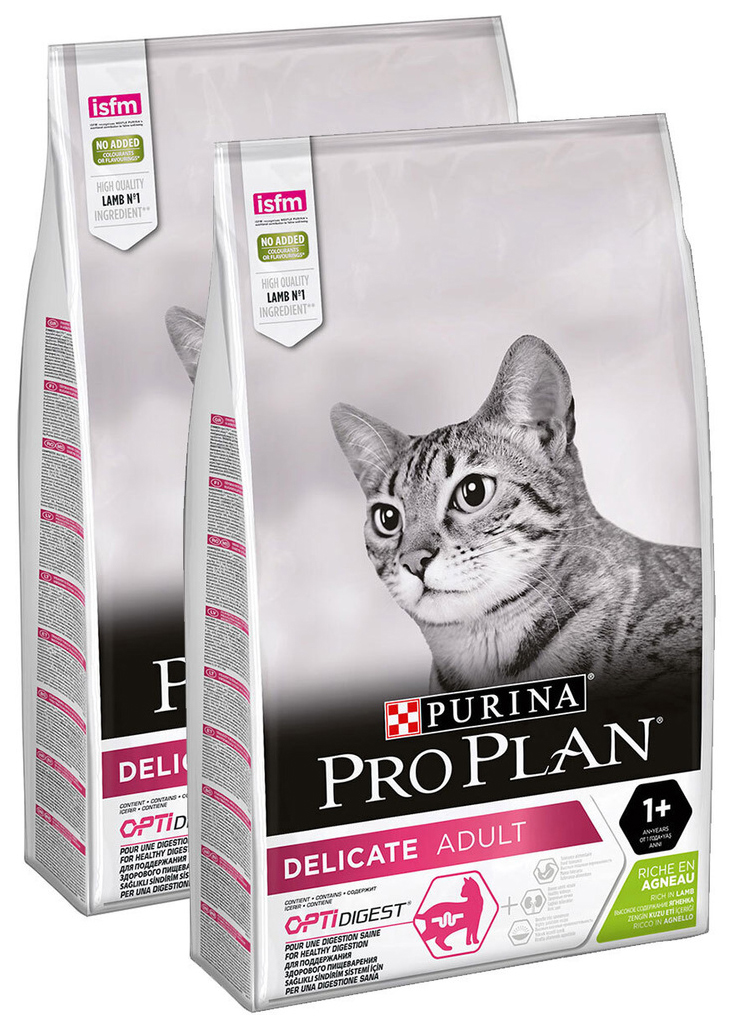 

PRO PLAN PRO PLAN CAT DELICATE LAMB для взрослых кошек с чувствительным пищеварением с ягн